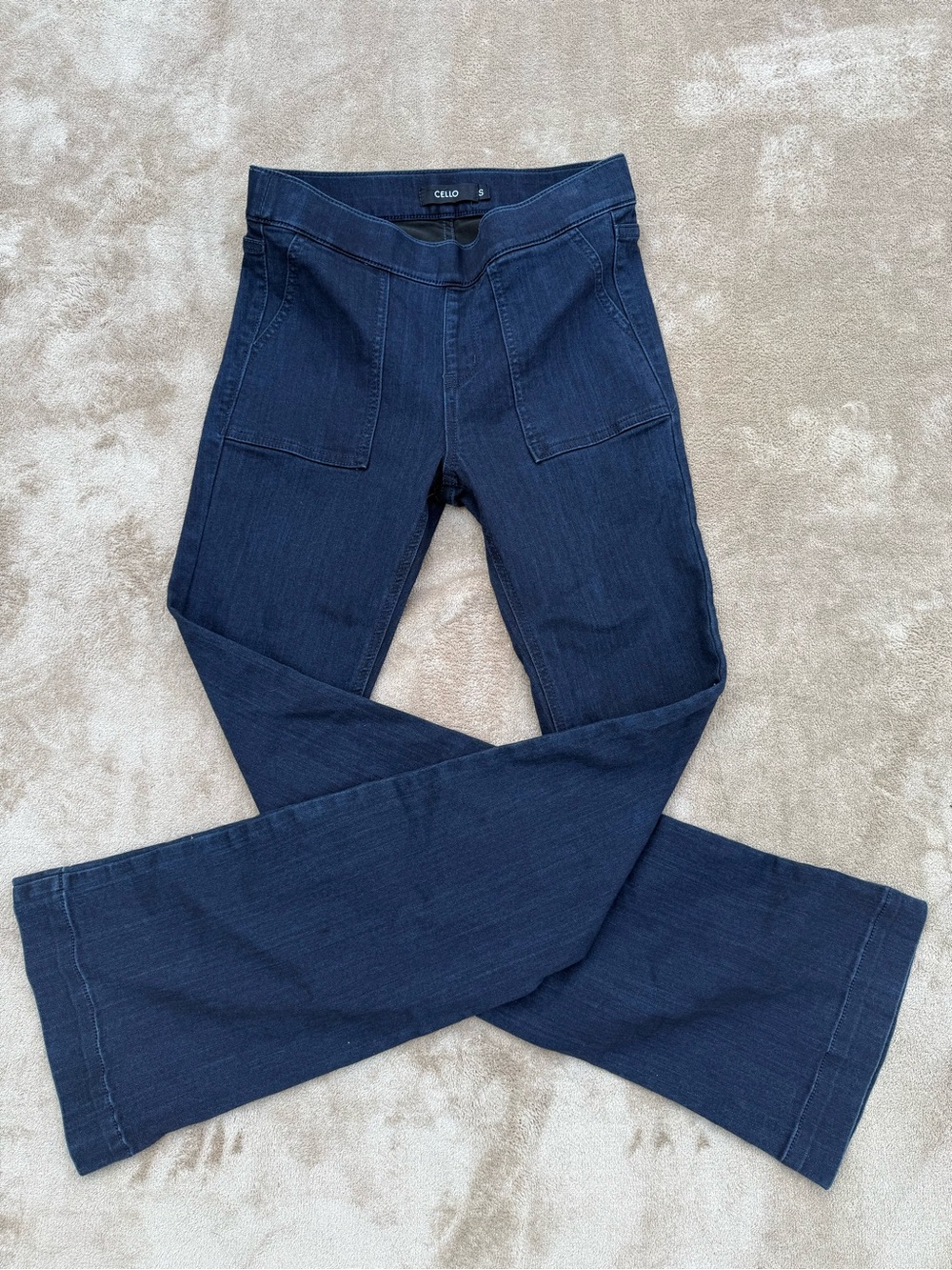 Cello Pull On Dark Blue Flare Jeans